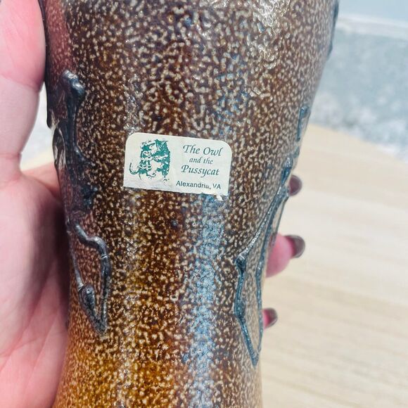 Studio Art Pottery Horse Figure Brown Vase The Owl & the Pussycat Alexandria VA - Picture 7 of 9